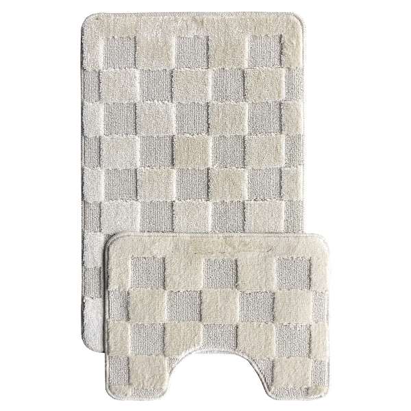 Комплект ковриков L'CADESI MARATHON из полипропилена на латексной основе, 2 шт. 50x80см и 40x50см, Block to block светло-бежевый